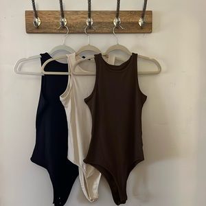 Women’s Size Medium Ribbed Body Suits (Bundle of 3)